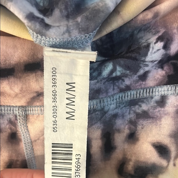 Blue and Yellow Bike Shorts with Tie-Dye Effect - Picture 2 of 9